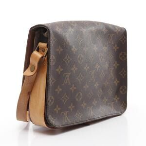 Louis Vuitton canvas shoulder leather Cartesiere Brown Monogram bag